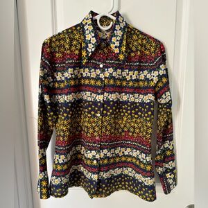 Floral Dagger Collar Blouse